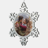 初めてのクリスマス婚約したリースギルド婚約 スノーフレークピューターオーナメント (右)