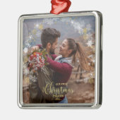 初めてのクリスマス婚約したリースギルド婚約 メタルオーナメント (左)