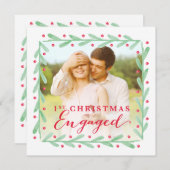 初めてのクリスマス婚約した休日婚約写真 招待状 (正面/裏面)