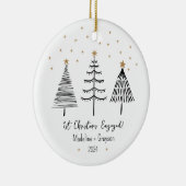 初めてのクリスマス婚約した写真クリスマス セラミックオーナメント (右)