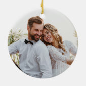 初めてのクリスマス婚約した写真クリスマス セラミックオーナメント (裏面)