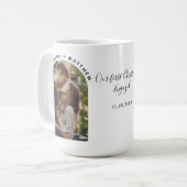 初めてのクリスマス婚約した写真パーソナライズされた コーヒーマグカップ (正面左)