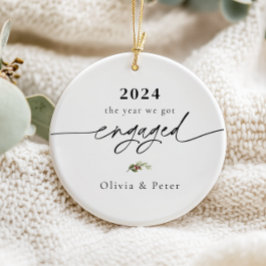初めてのクリスマス婚約した写真 セラミックオーナメント