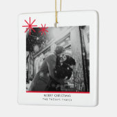 初めてのクリスマス婚約した写真 セラミックオーナメント (左)