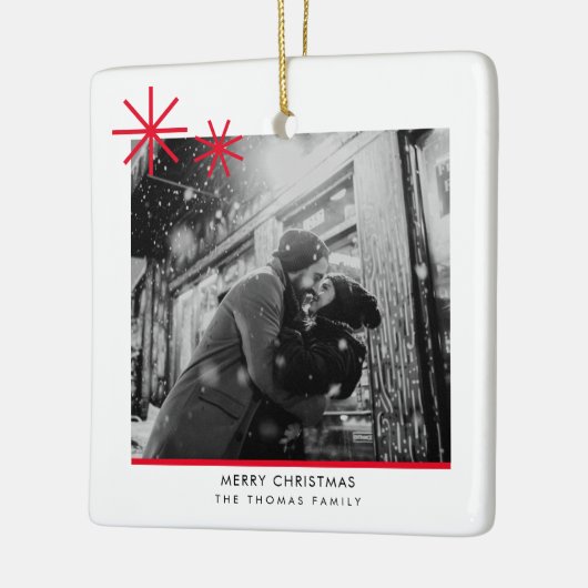 初めてのクリスマス婚約した写真 セラミックオーナメント (左)