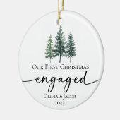 初めてのクリスマス婚約した写真 セラミックオーナメント (左)