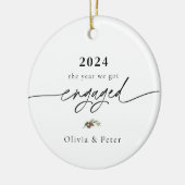初めてのクリスマス婚約した写真 セラミックオーナメント (左)