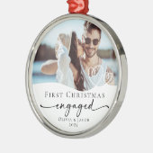 初めてのクリスマス婚約した写真Keepsake メタルオーナメント (左)