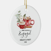 初めてのクリスマス婚約した対セラミックオーナメント セラミックオーナメント (右)