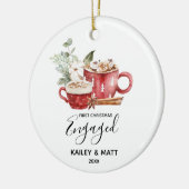 初めてのクリスマス婚約した対セラミックオーナメント セラミックオーナメント (左)