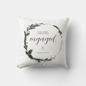 初めてのクリスマス婚約した対パーソナライズされたプレゼント クッション (正面)