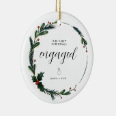 初めてのクリスマス婚約した対パーソナライズされたプレゼント セラミックオーナメント (右)
