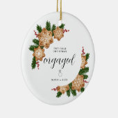 初めてのクリスマス婚約した対パーソナライズされたプレゼント セラミックオーナメント (右)