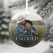 初めてのクリスマス婚約した形見 ガラスオーナメント