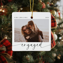初めてのクリスマス婚約した形見 セラミックオーナメント