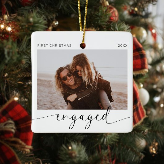 初めてのクリスマス婚約した形見 セラミックオーナメント