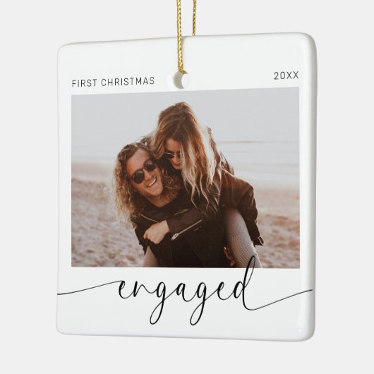 初めてのクリスマス婚約した形見 セラミックオーナメント (左)