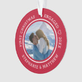 初めてのクリスマス婚約した2フォトレッド オーナメント (正面)