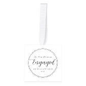 初めてのクリスマス婚約した2枚 キューブオーナメント (正面)