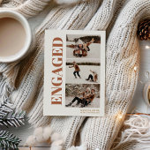 初めてのクリスマス婚約した3枚の写モダン真 シーズンカード