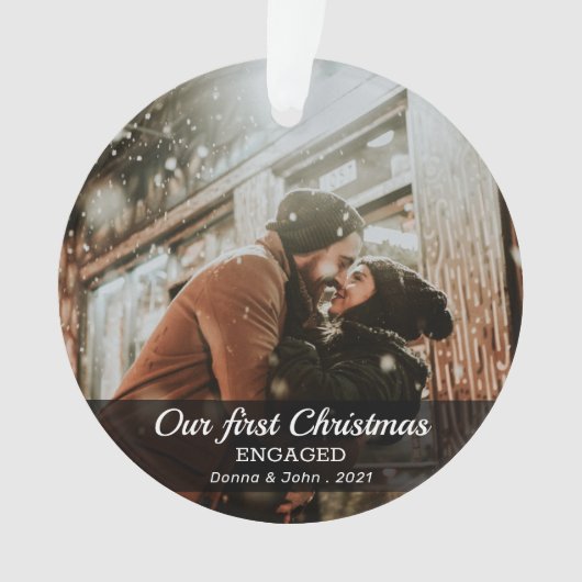 初めてのクリスマス婚約した オーナメント (正面)