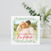 初めてのクリスマス婚約　ホリデー婚約写真 招待状 (スタンド正面)