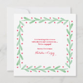 初めてのクリスマス婚約　ホリデー婚約写真 招待状 (裏面)