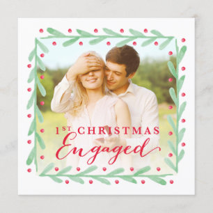 初めてのクリスマス婚約　ホリデー婚約写真 招待状