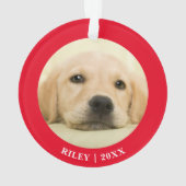 初めてのクリスマス子犬のパーソナライズされた写真 オーナメント (裏面)