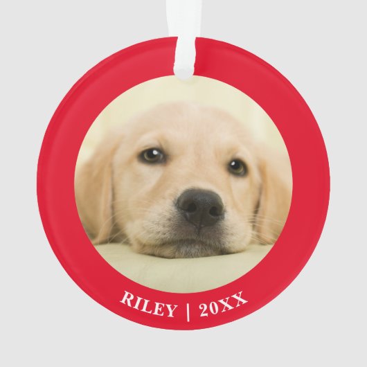 初めてのクリスマス子犬のパーソナライズされた写真 オーナメント (裏面)