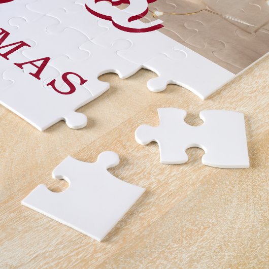 初めてのクリスマス子犬の写真パーソナライズされた ジグソーパズル (側面)