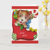 初めてのクリスマス子犬 カード (黄色い花)