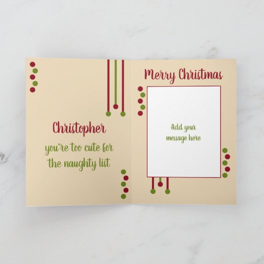 初めてのクリスマス孫が可愛すぎる赤 カード (内部)