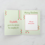 初めてのクリスマス孫娘かわいいサンゴ カード (内部)