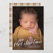 初めてのクリスマス手書きベビー写真 シーズンカード (正面/裏面)