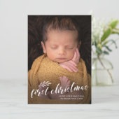 初めてのクリスマス手書きベビー写真 シーズンカード (スタンド正面)