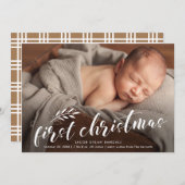 初めてのクリスマス手書きベビー写真 シーズンカード (正面/裏面)