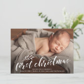 初めてのクリスマス手書きベビー写真 シーズンカード (スタンド正面)