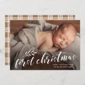 初めてのクリスマス手書きベビー写真 シーズンカード (正面/裏面)
