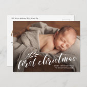 初めてのクリスマス手書きベビー写真 シーズンポストカード (正面/裏面)