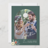 初めてのクリスマス手書き結婚スクリプトの写真 シーズンカード (正面)