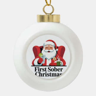 初めてのクリスマス断酒 サンタ 清潔なクリスマス セラミックボールオーナメント