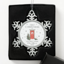 初めてのクリスマス新しいホームアドレスカスタムオーナメント