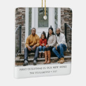 初めてのクリスマス新しいホームパーソナライズされたファミリフォト セラミックオーナメント (右)