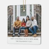初めてのクリスマス新しいホームパーソナライズされたファミリフォト セラミックオーナメント (左)