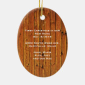 初めてのクリスマス新しいホームフォトオーナメント セラミックオーナメント (裏面)