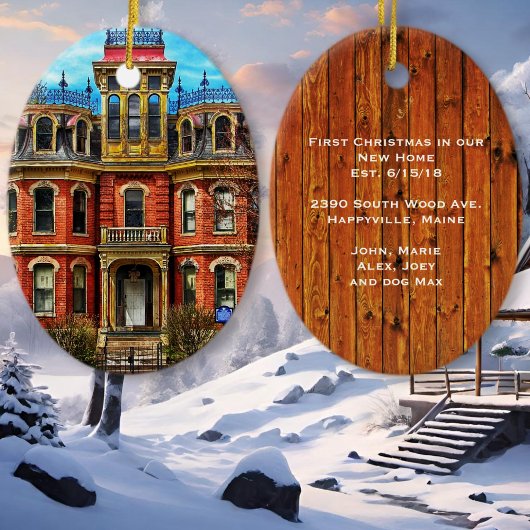 初めてのクリスマス新しいホームフォトオーナメント セラミックオーナメント