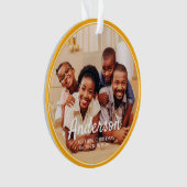 初めてのクリスマス新しいホームモダンファミリフォト オーナメント (正面)