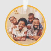 初めてのクリスマス新しいホームモダンファミリフォト オーナメント (正面)