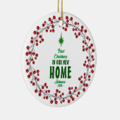 初めてのクリスマス新しいホーム会社のロゴ セラミックオーナメント (右)